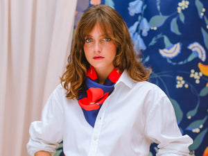 how to wear a silk carré - scarf - hair - evening - party