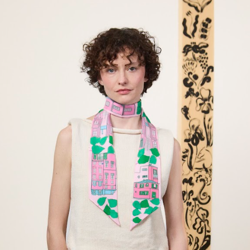 Maxi Silk Ribbon Scarf  Montmartre