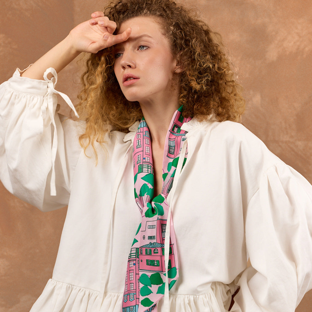 Maxi Silk Ribbon Scarf  Montmartre