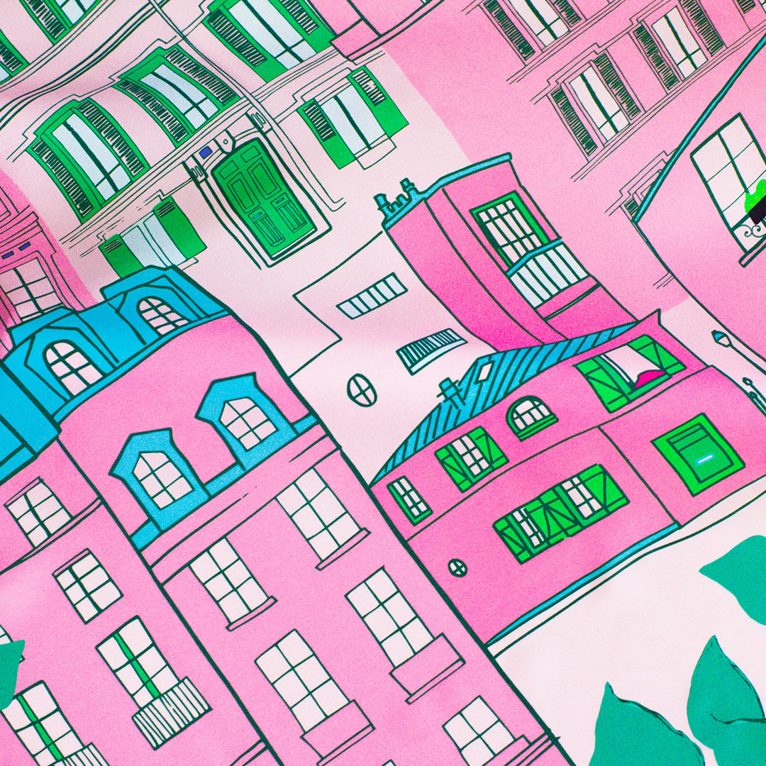 Mini Carré Scarf Montmartre, 100% silk, Made in France