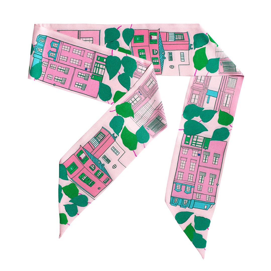 Maxi Ribbon Scarf Montmartre, 100% silk, made in France