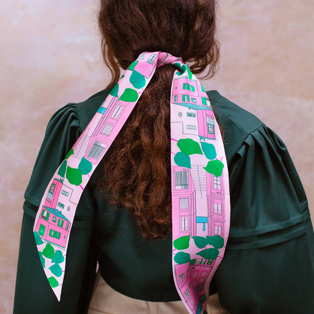 Maxi Ribbon Scarf Montmartre, 100% silk, made in France