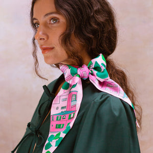 Maxi Ribbon Scarf Montmartre, 100% silk, made in France