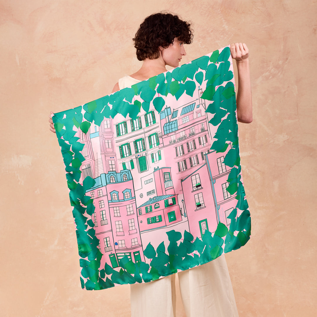 Carré Montmartre, 100% soie, Made in France & Italy