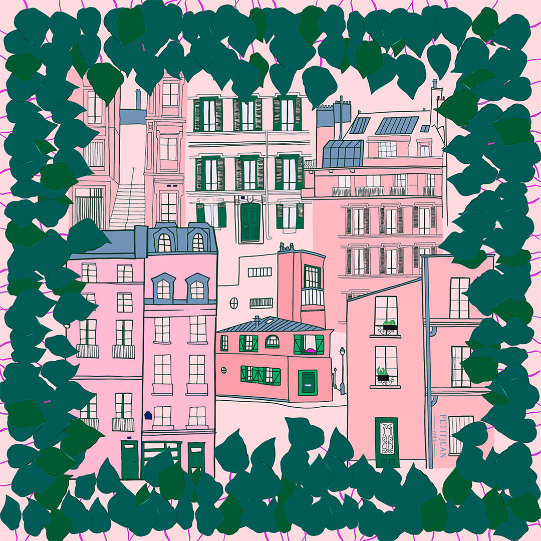 Carré Montmartre, 100% soie, Made in France & Italy