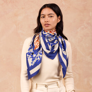 Silk Carré Scarf Pas de Deux, 100% silk, made in France & Italy