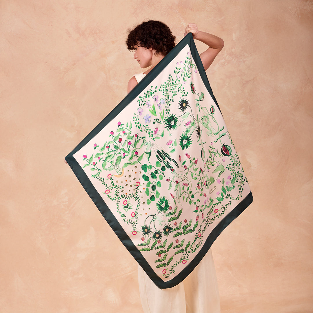 Carré Toile Fantastique, 100% soie, made in France & Italy
