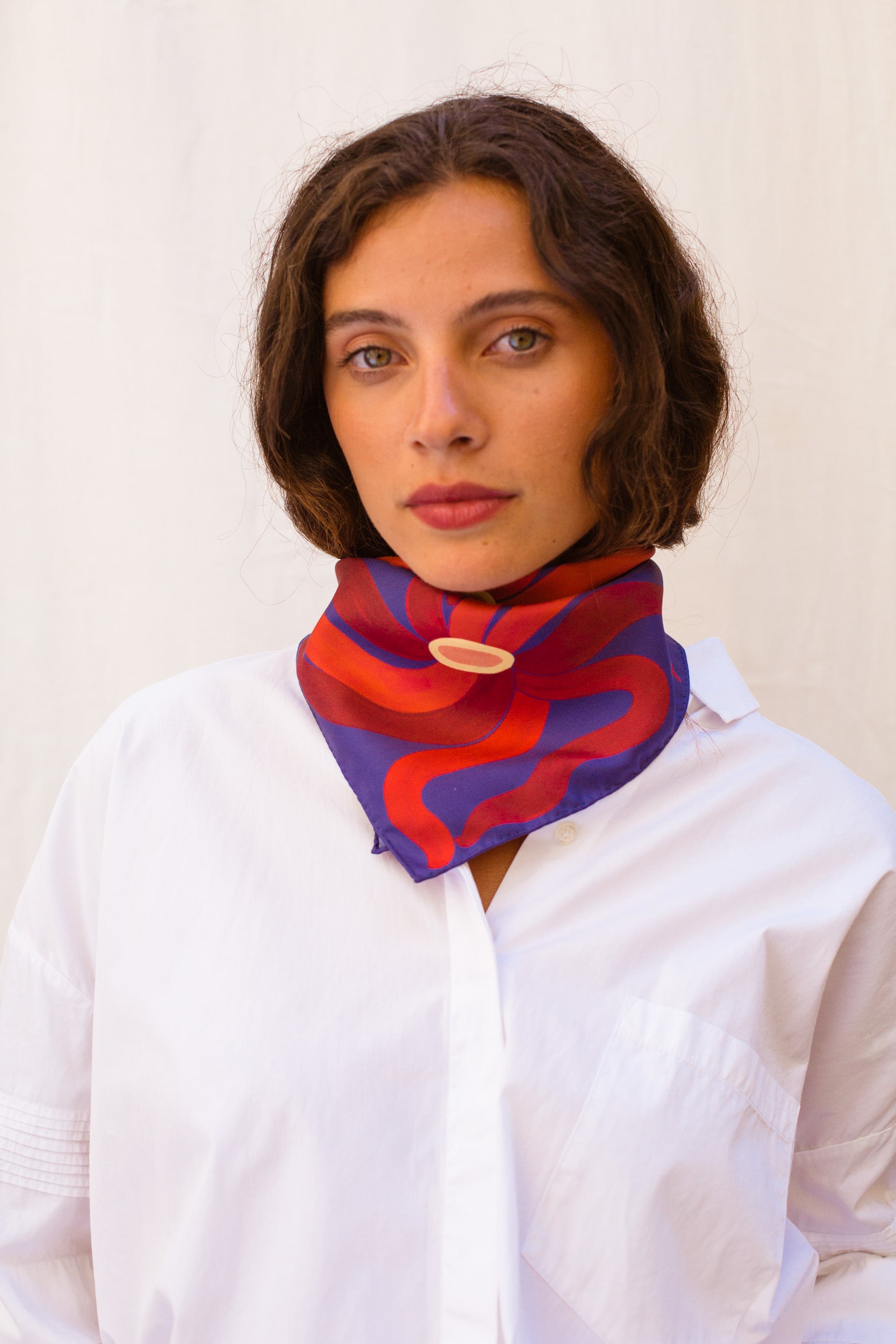 Gavroche en soie Soleil de Nuit, 100% soie, Made in France