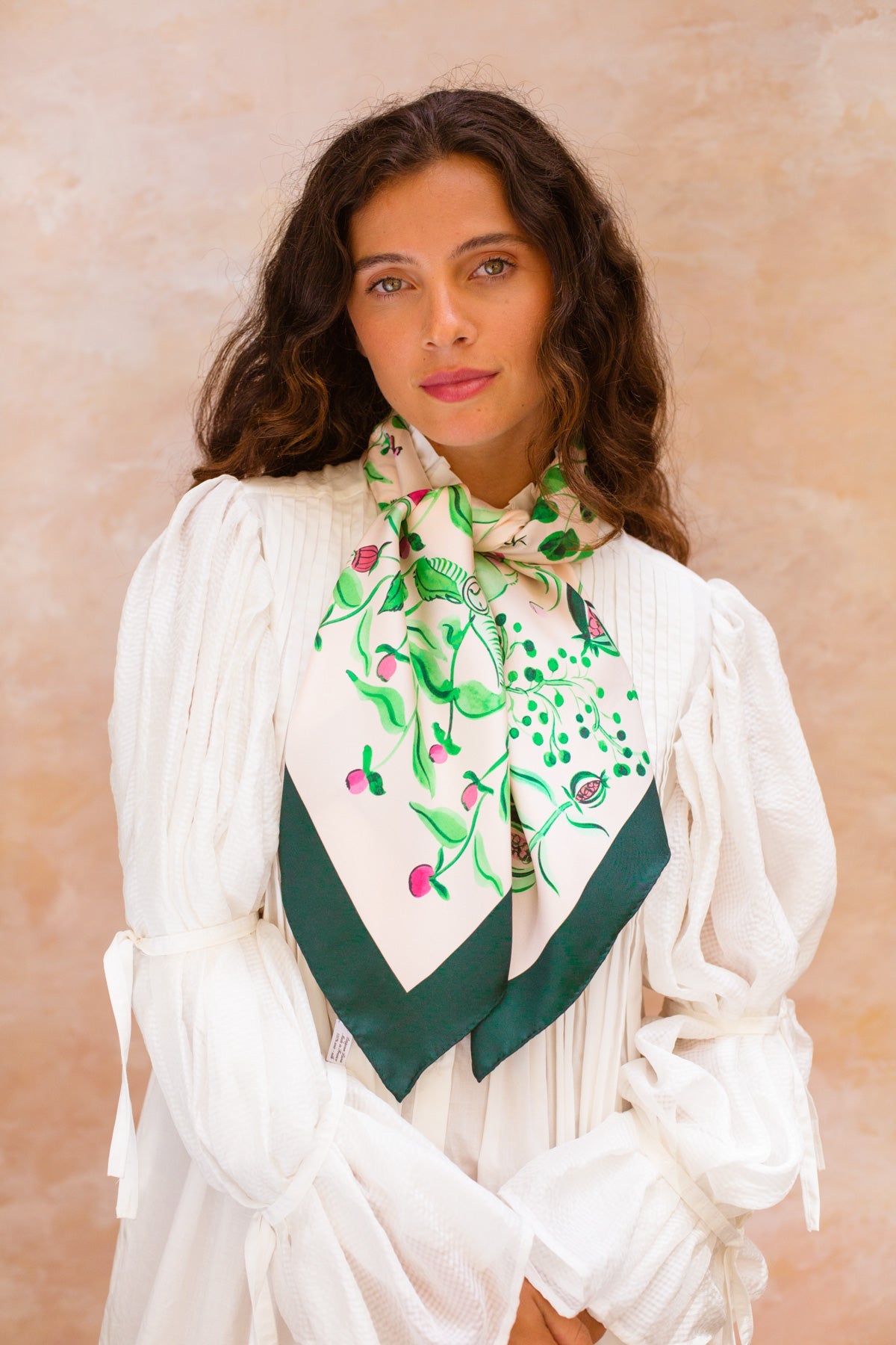 Carré Scarf 34.5" Toile de Jouy, 100% silk, Made in France