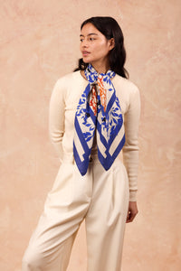Silk Carré Scarf Pas de Deux, 100% silk, made in France & Italy