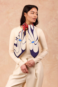 Carré Scarf 34.5" Sun Dancers, 100% silk, Made in France