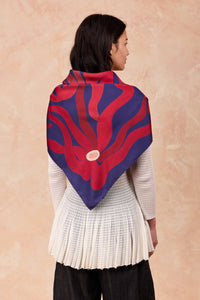 Silk Carré Scarf Night Sun, 100% silk, Made in France & Italy