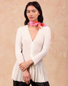 Silk Mini Carré Scarf Massalia orange, 100% silk, Made in France & Italy